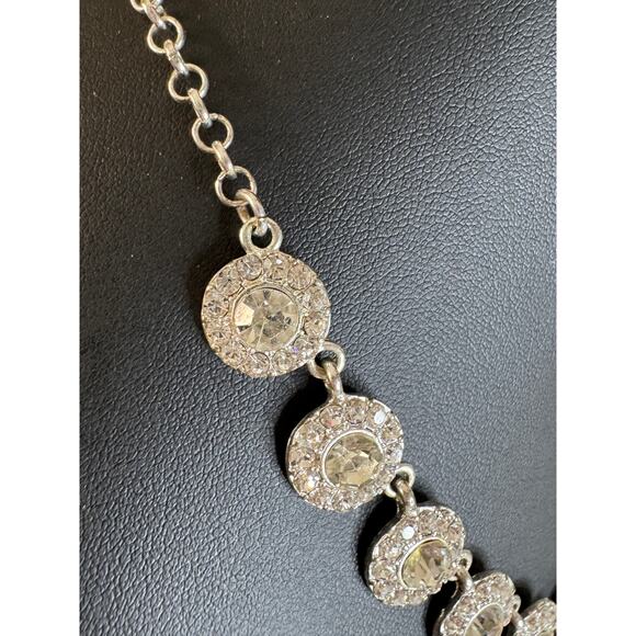 Silver toned and rhinestones necklace 16” & 3” ext - Picture 10 of 15